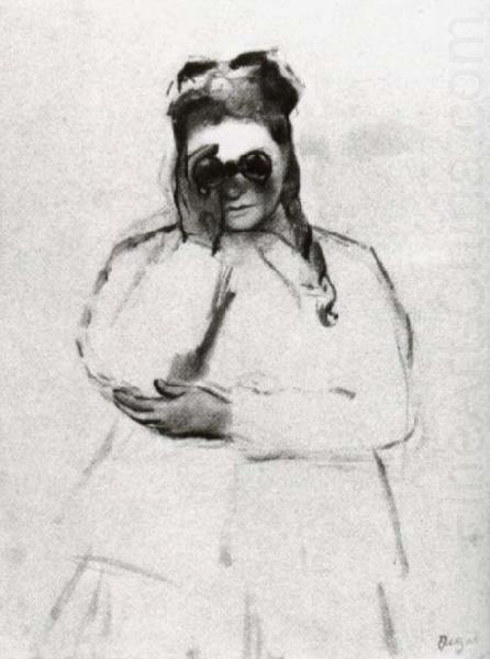 Young woman with field glasses, Edgar Degas